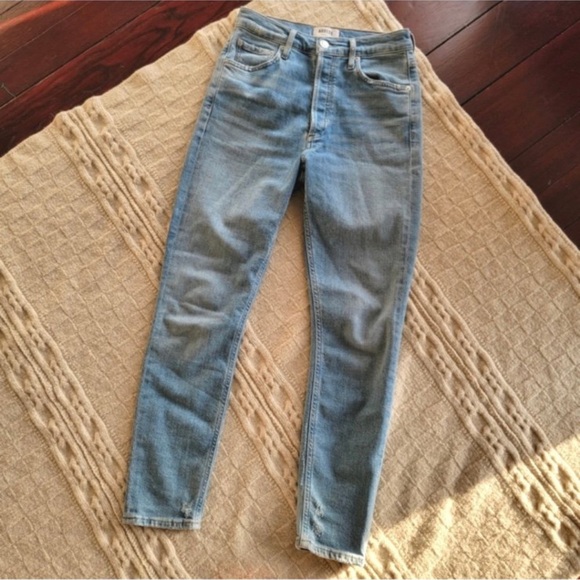 AGOLDE Nico High Rise Slim Fit Button Fly Jeans - Picture 1 of 7